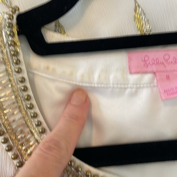 Lilly Pulitzer White and Gold Dress - Picture 12 of 14